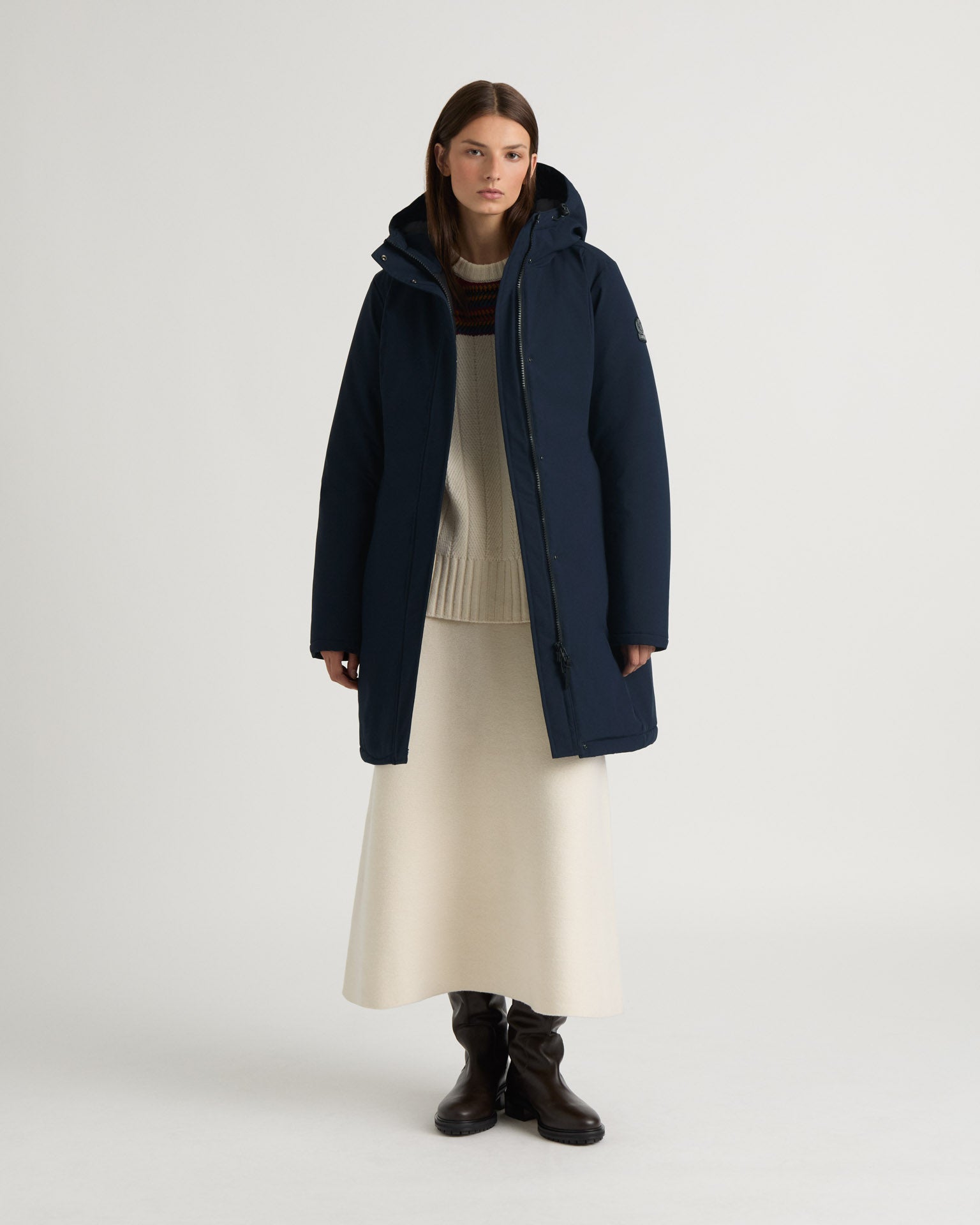 Minganie Hooded Coat in Deep Blue for Women | Kanuk