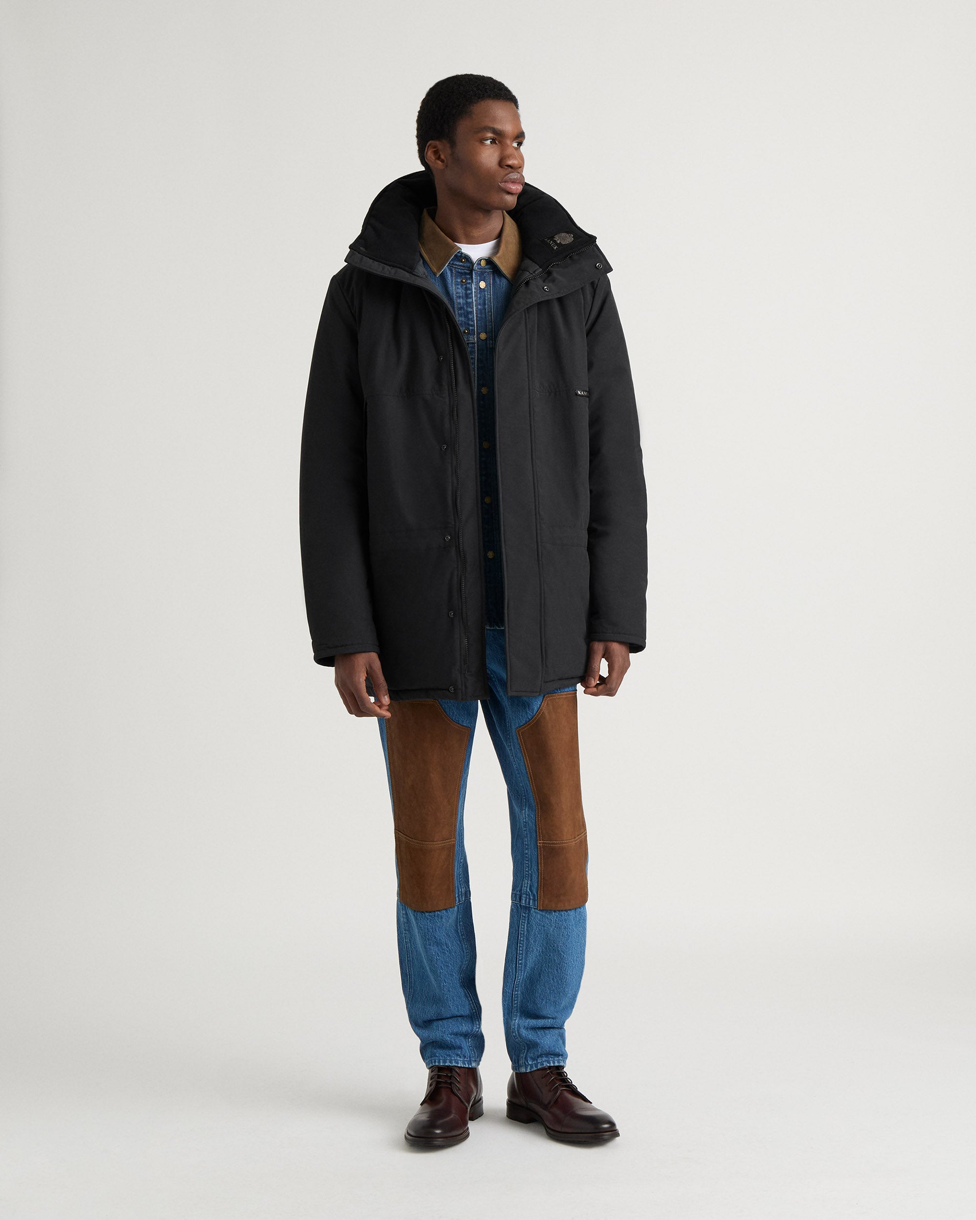 Patrouilleur Stand Collar Parka in Black for Men | Kanuk