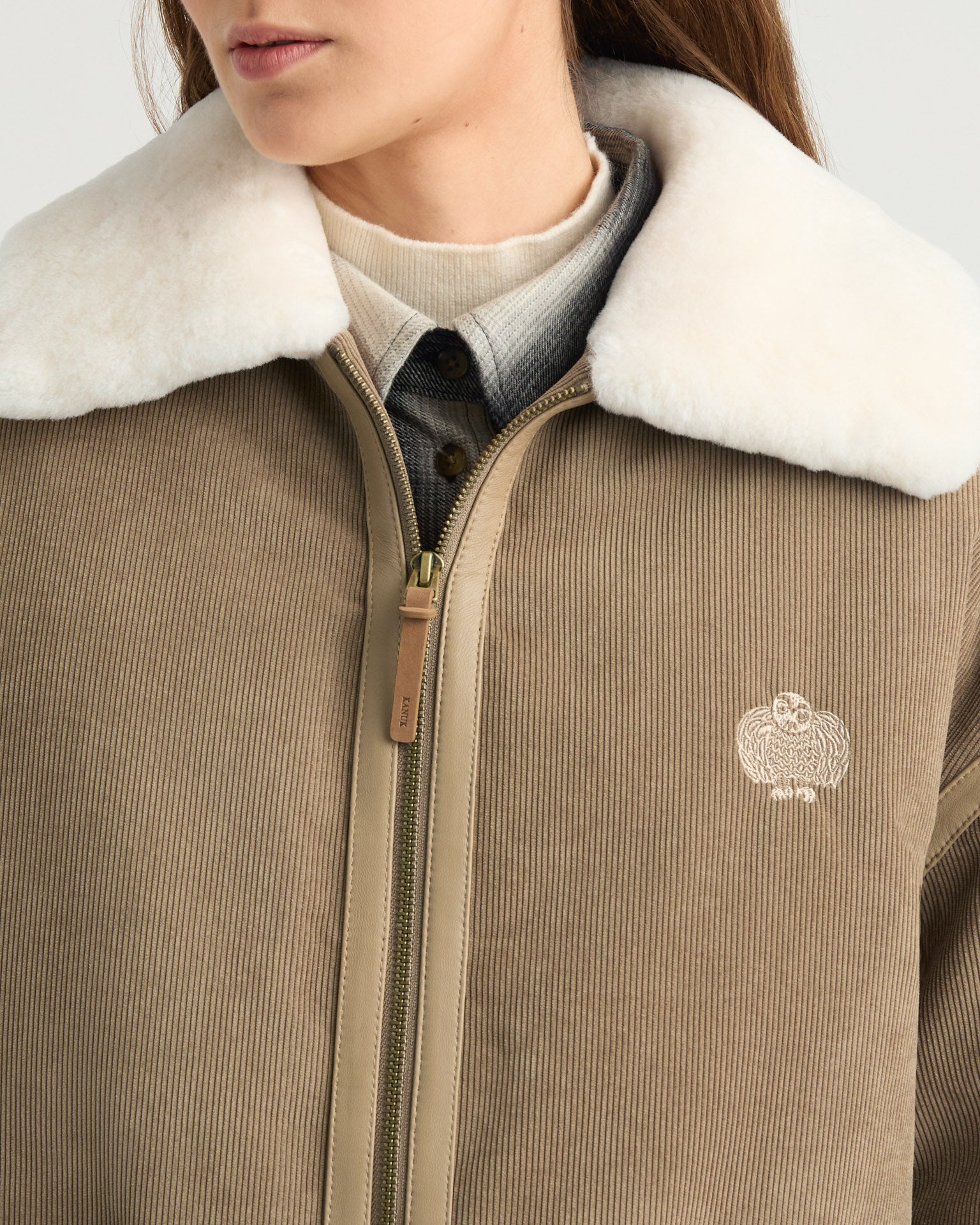 Caprice Bomber in Taupe for Women | Kanuk