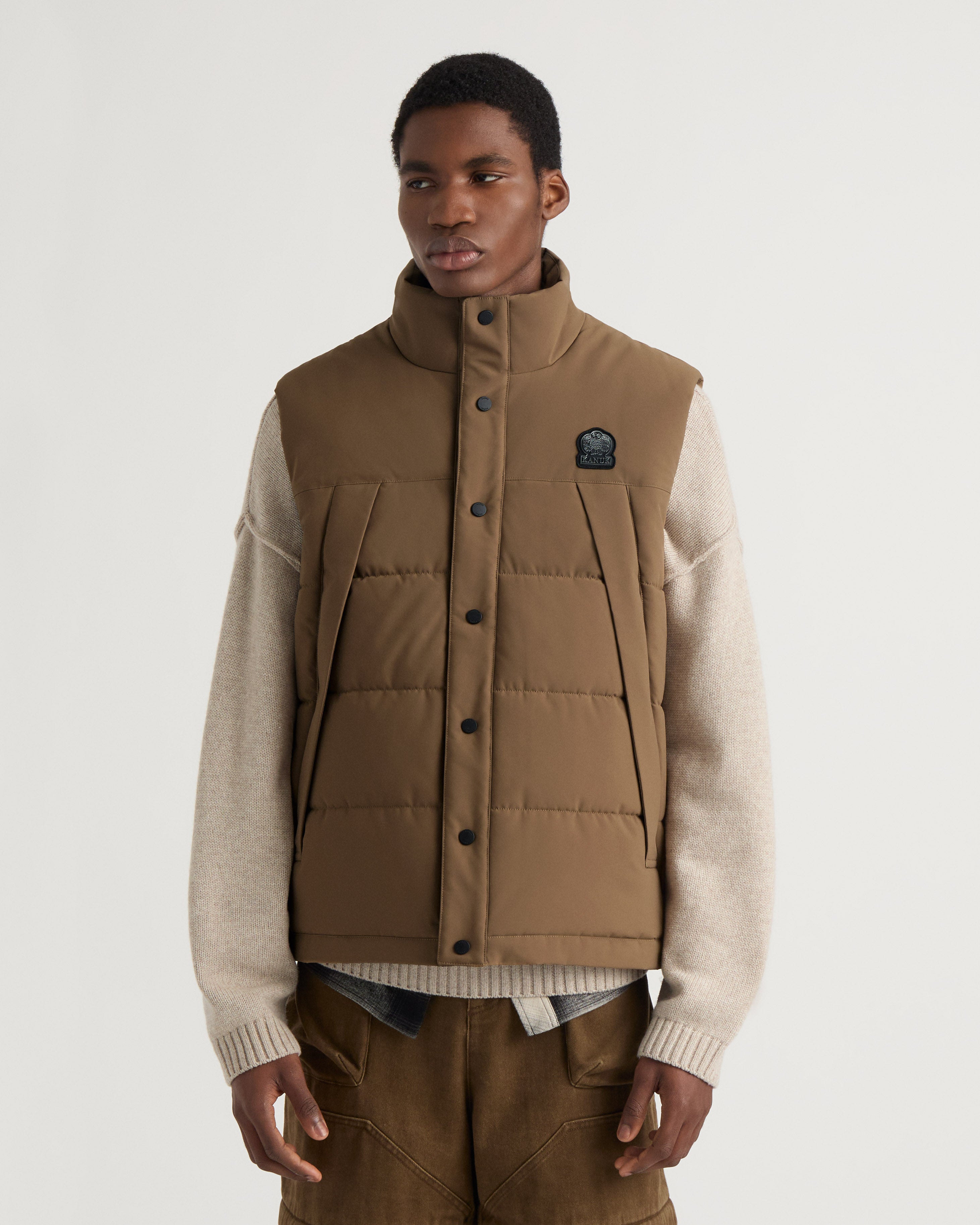 Delson Down Quilted Vest in Brown for Men | Kanuk