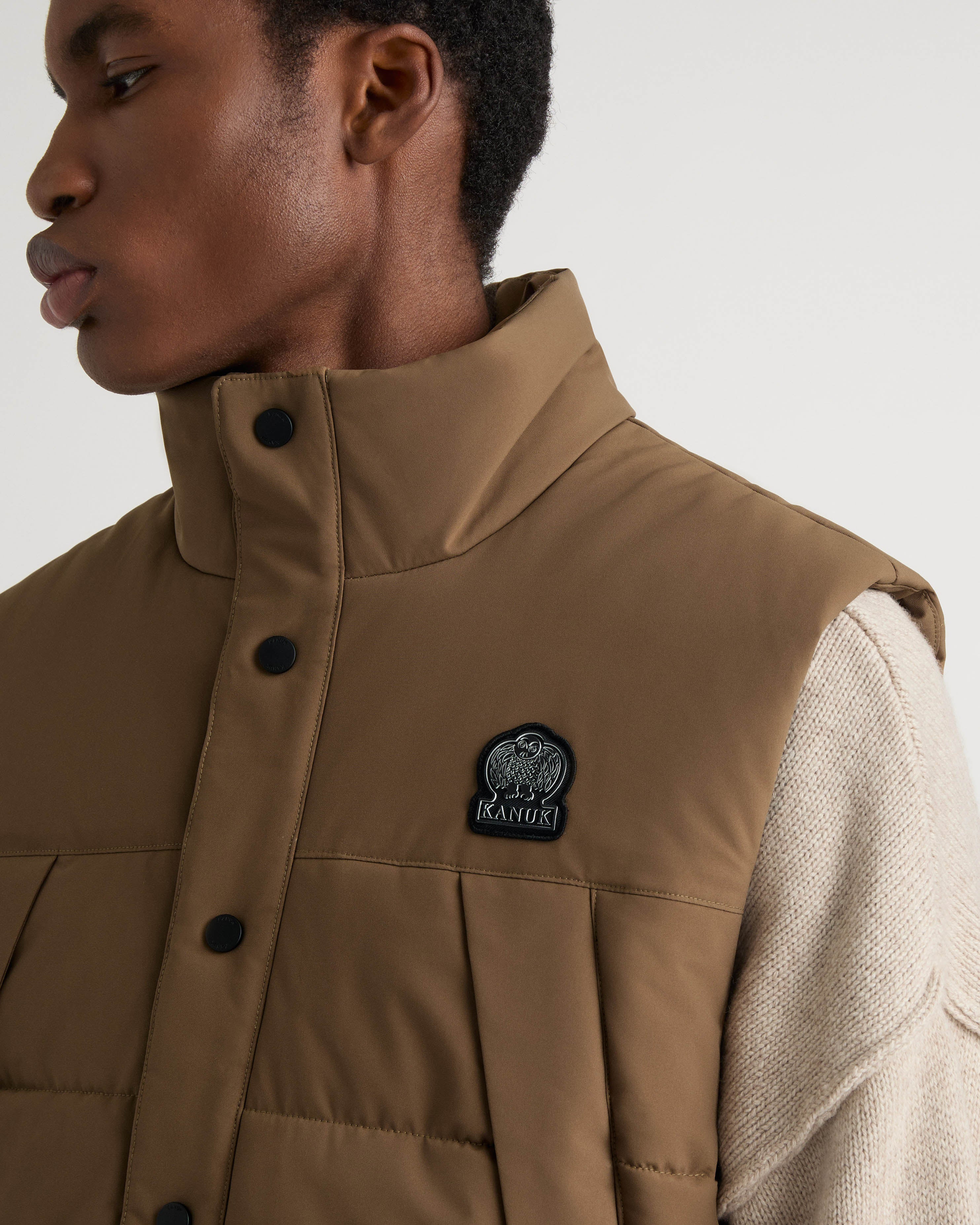 Delson Down Quilted Vest in Brown for Men | Kanuk