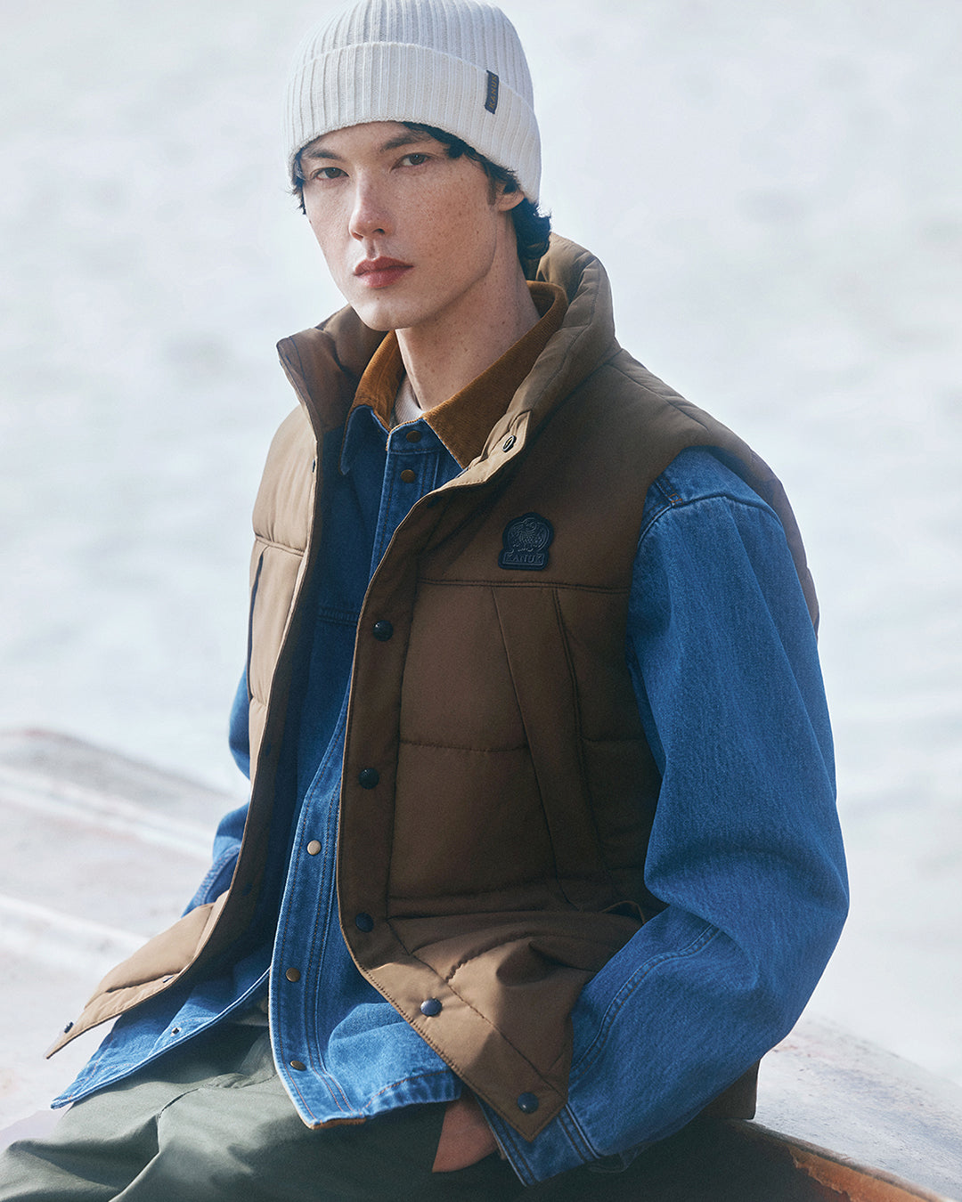Delson Down Quilted Vest in Brown for Men | Kanuk