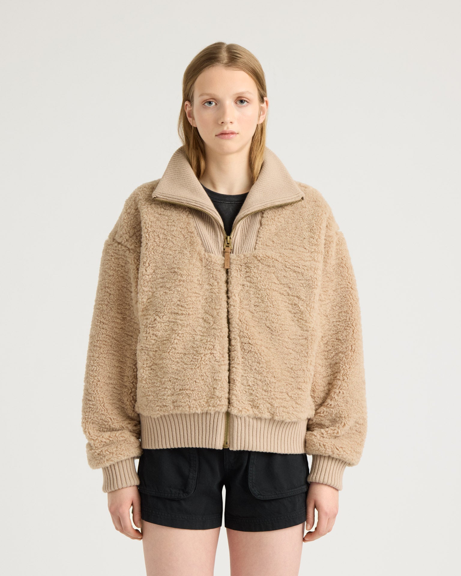 Koge Sherpa Bomber in Beige for Women | Kanuk