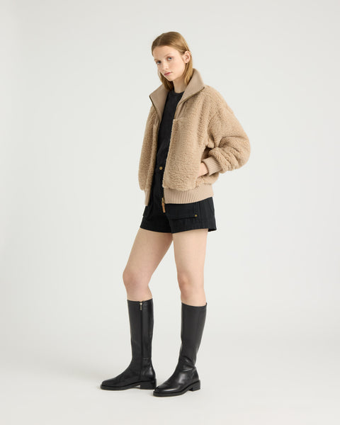 Koge Sherpa Bomber in Beige for Women | Kanuk