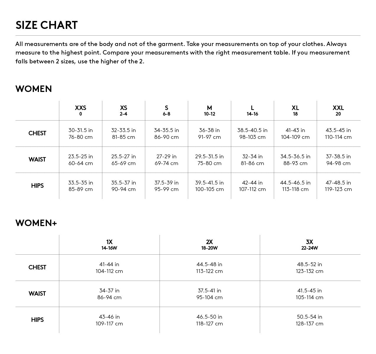 Size Chart